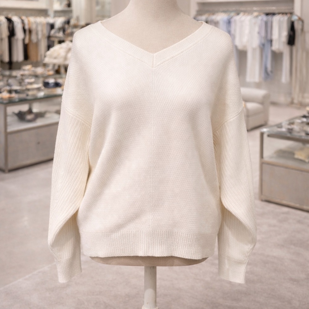 White Birch 3X Textured Relaxed Fit Knit Sweater Cozy Cream NWOT